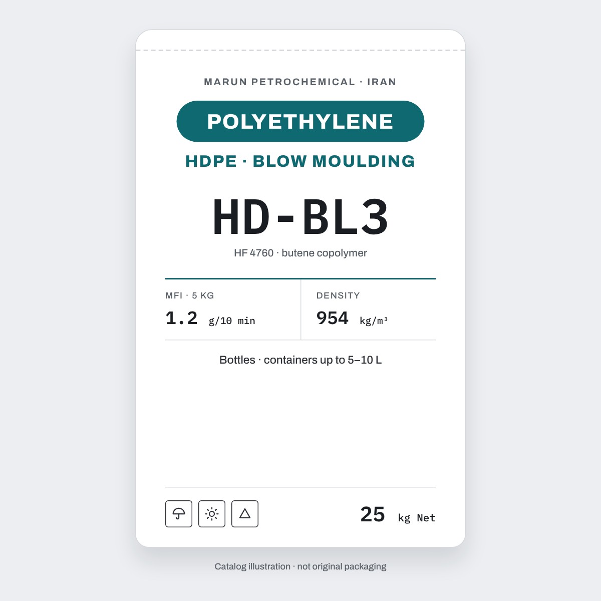 HDPE HD-BL3 (HF 4760) · Marun (Иран) — марка для выдувного формования